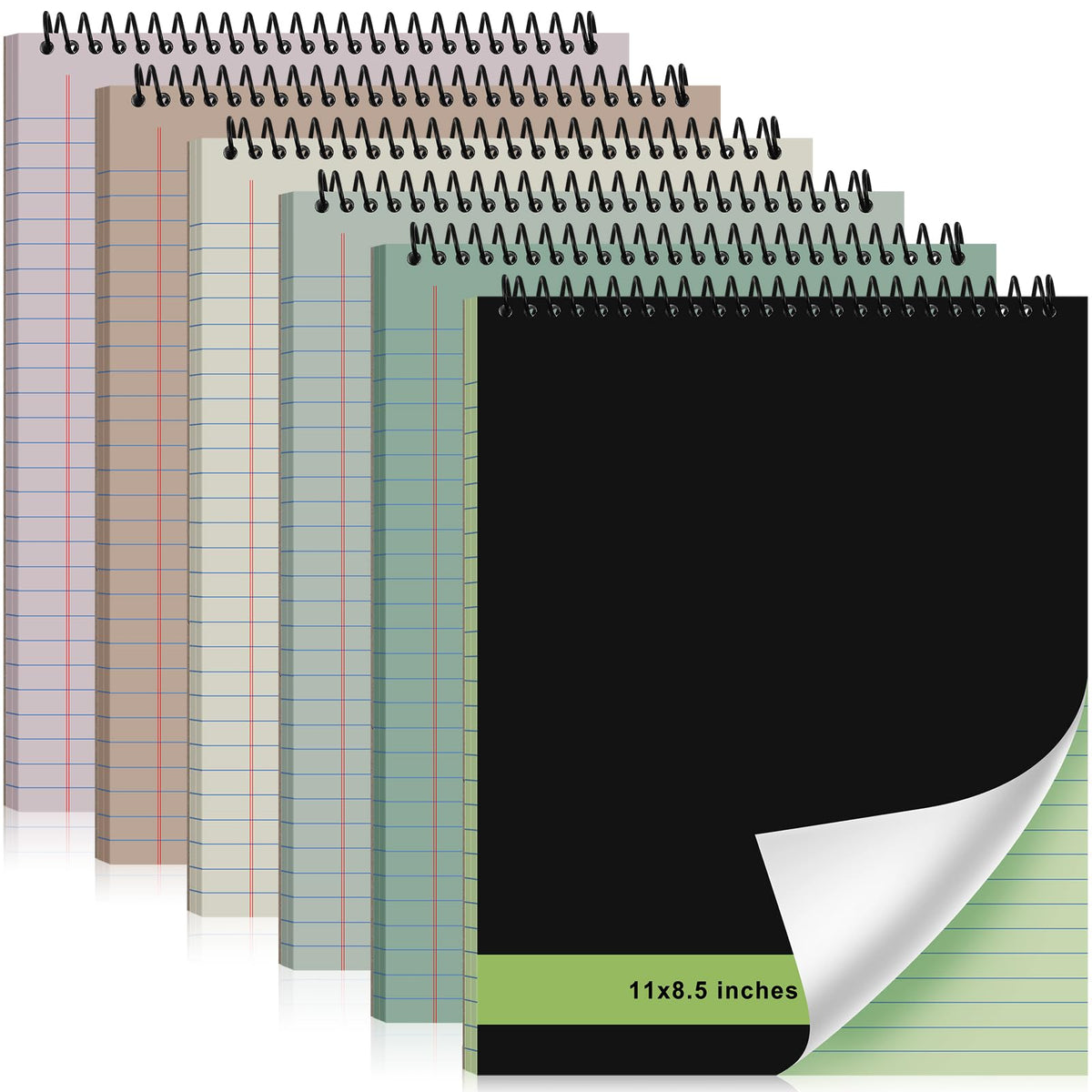 Resurhang 6 Pcs Top Spiral Notebooks,8.5 x 11 Inches,No Holes,White