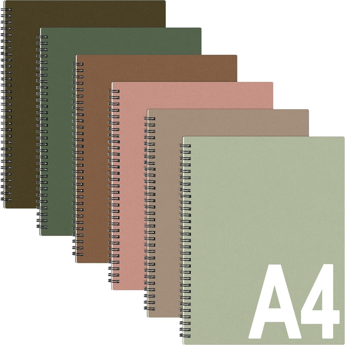 Glenmal 6 Pcs Spiral Notebook, College Ruled 8.5 x 11'', Classic Color