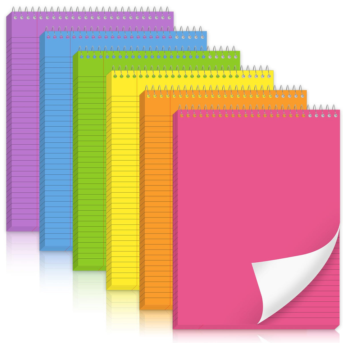 gisgfim 6Pcs Boho Top Spiral Notebooks 8.5x11 College Ruled Steno Pads