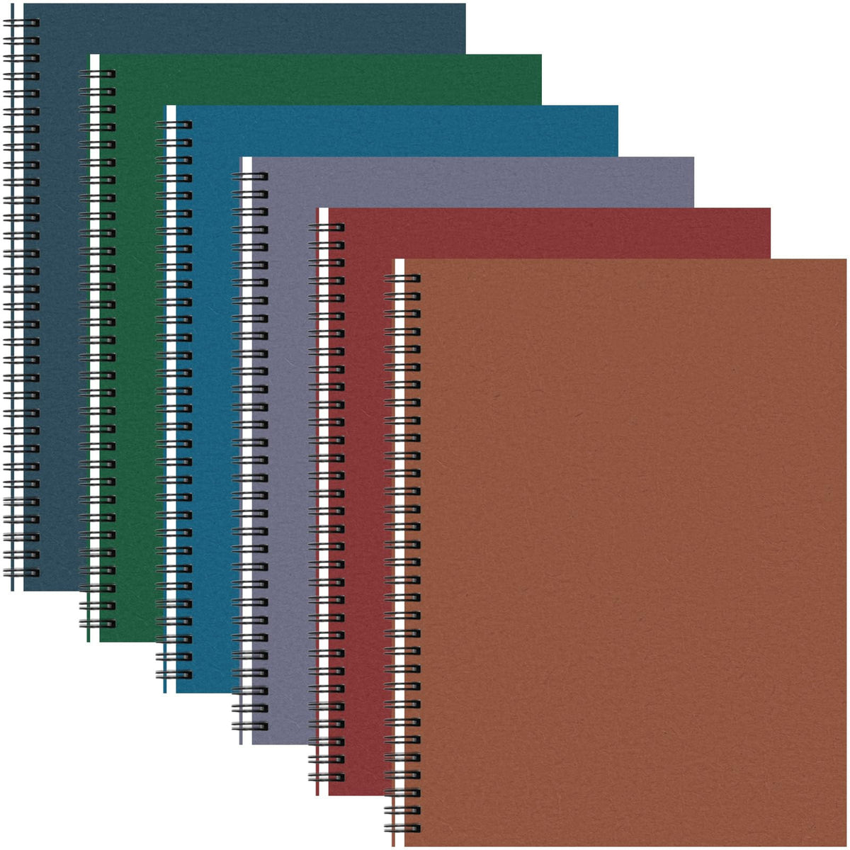 Glenmal 6 Pcs Spiral Notebook, College Ruled 8.5 x 11'', Classic Color