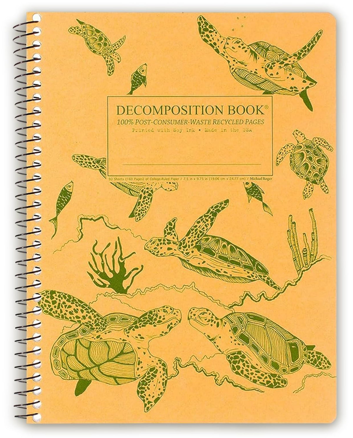 Decomposition Everglades College Ruled Spiral Notebook - 9.75 x 7.5 Journal with 160 Lined Pages - 100% Recycled Paper - Notebooks for School Supplies, Home & Office - Made in USA