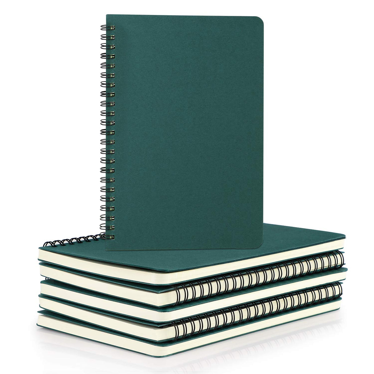 EUSOAR Spiral Ruled Notebook, A5 3packs 5.5"X8.3" 120 Pages Lined Travel Writing Notebooks Journal, Memo Notepad Sketchbook, Office Business Subject Diary Ruled Spiral Book Journal-Coffee Cover