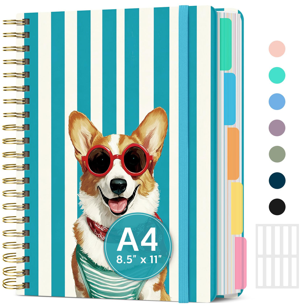 Taja Spiral Notebooks for Work 5 Subject Notebook with Removable Dividers