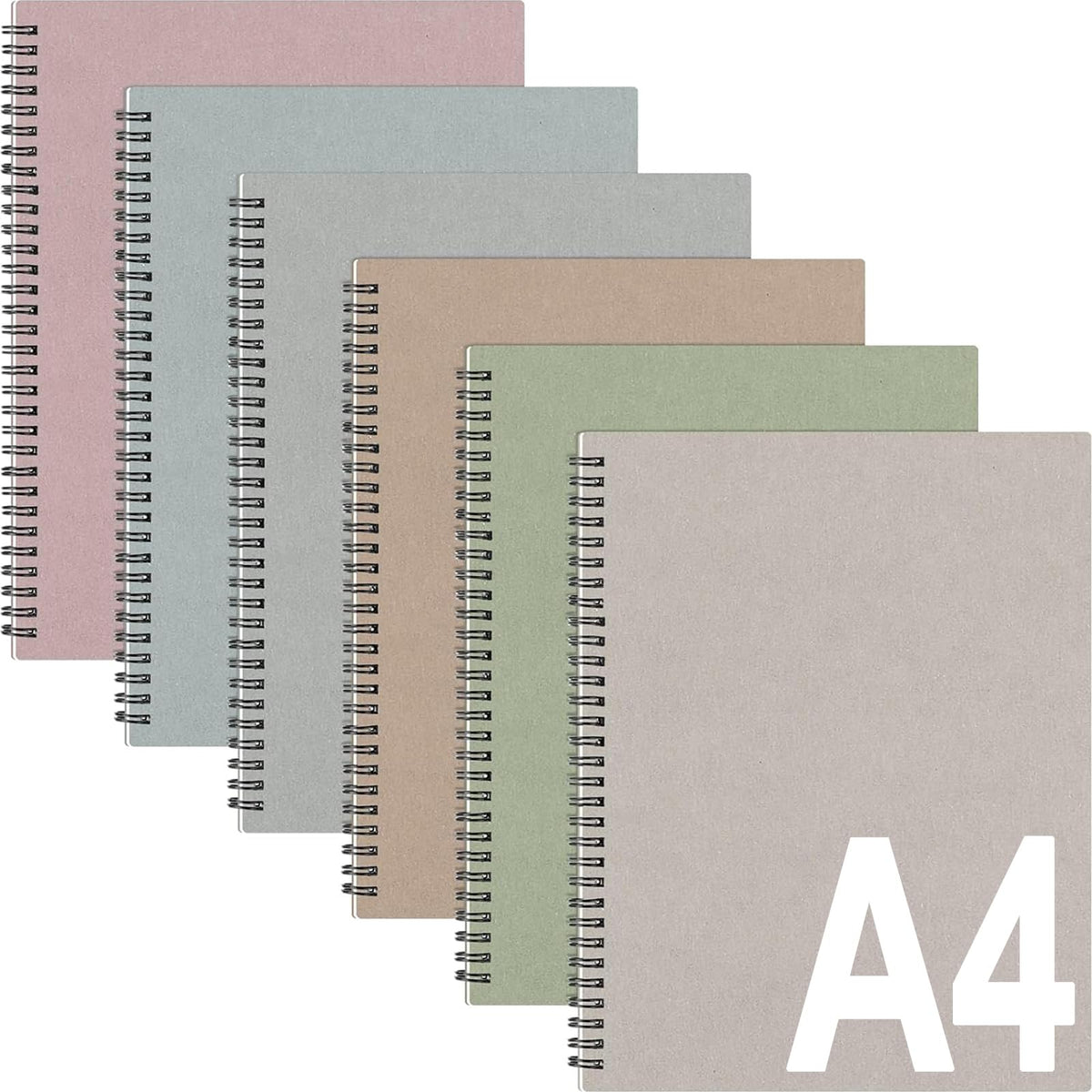 Glenmal 6 Pcs Spiral Notebook, College Ruled 8.5 x 11'', Classic Color