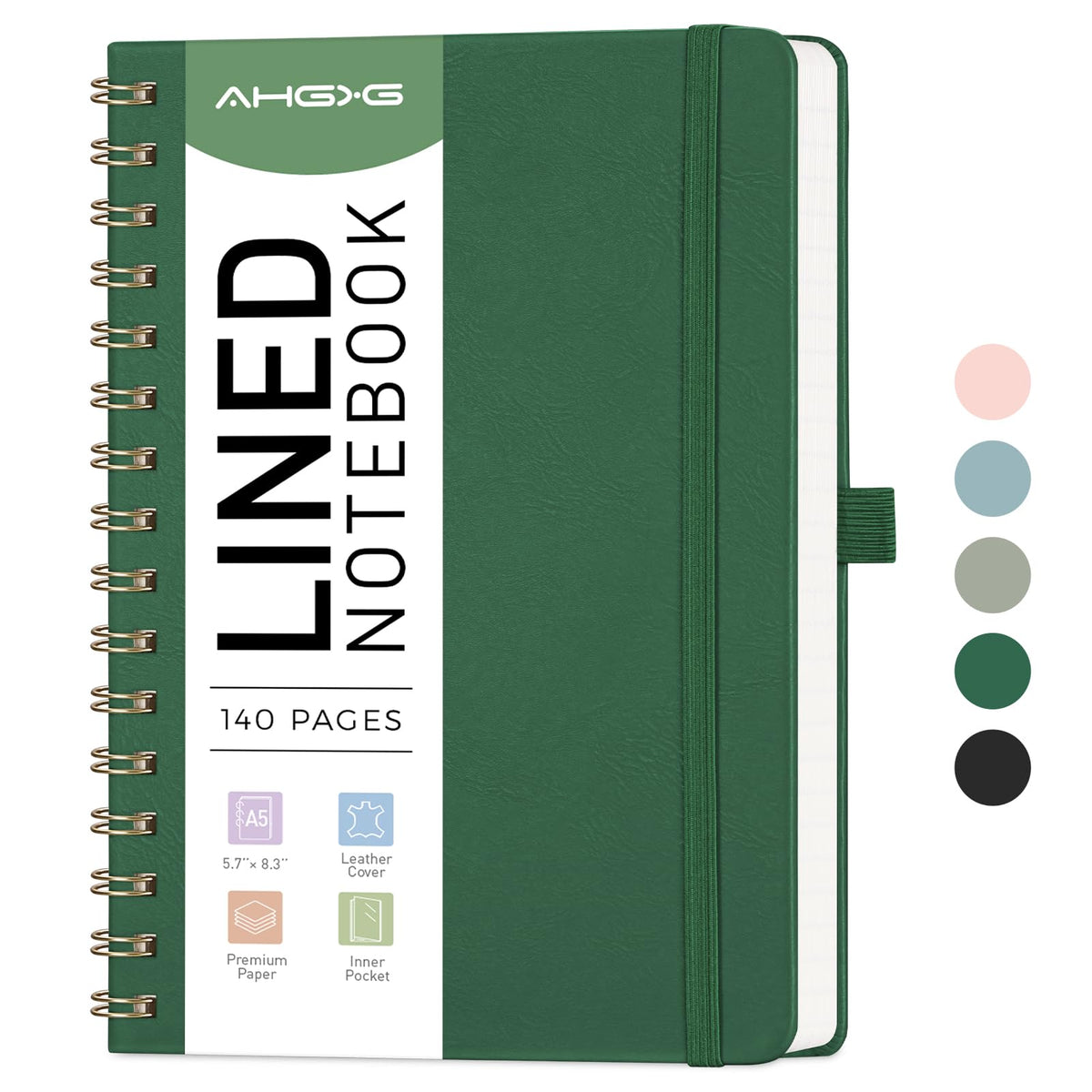 AHGXG Lined Spiral Journal Notebook, 110 Pages, A4 (8.5" x 11")