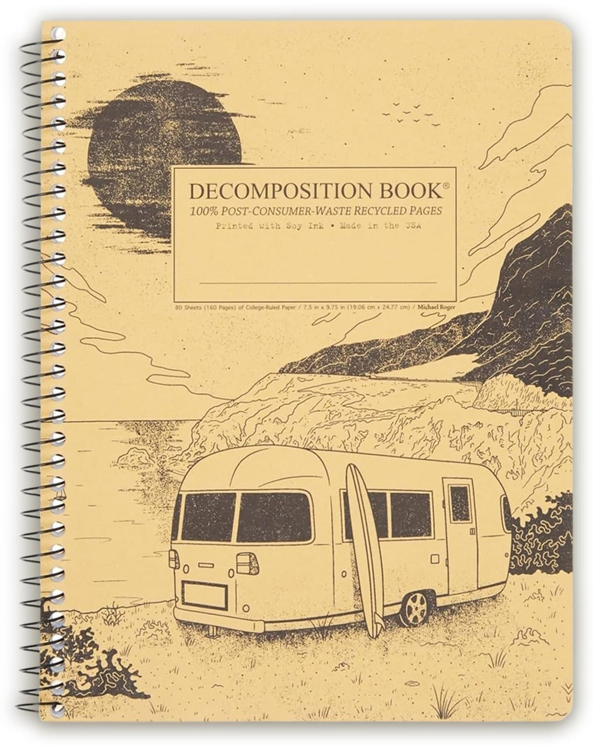 Decomposition Bluebells College Ruled Spiral Notebooks – 9.75 x 7.5 Journal with 160 Lined Pages – Notebooks for School Supplies, Home & Office – 100% Recycled Paper – Made in USA