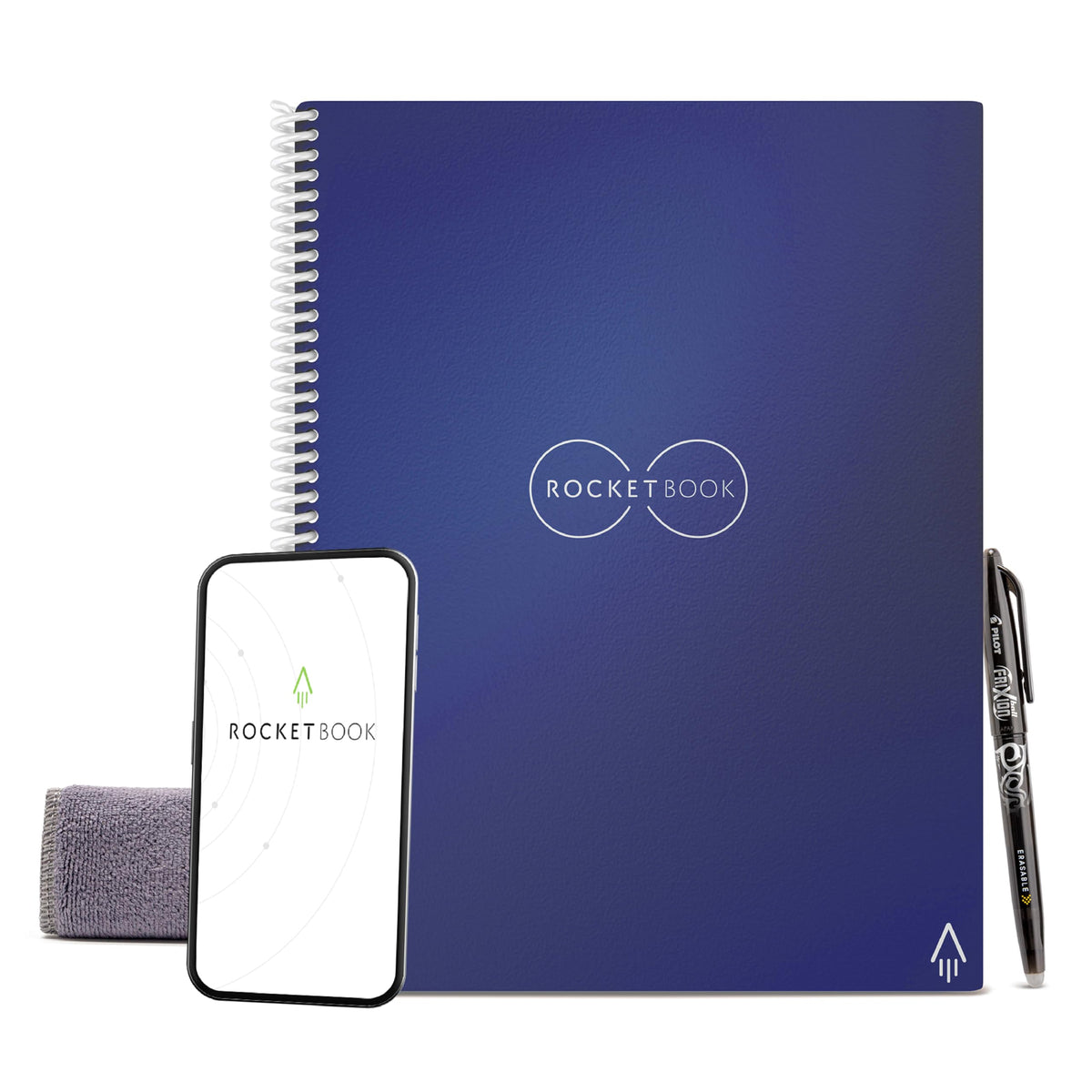 Rocketbook Core Reusable Smart Notebook, Letter Size 8.5x11, Black