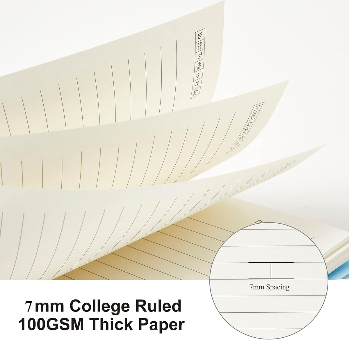 MSTONAL 3 Pack Small Spiral Notebook College Ruled Pocket Size A6 4.3"x5.7"