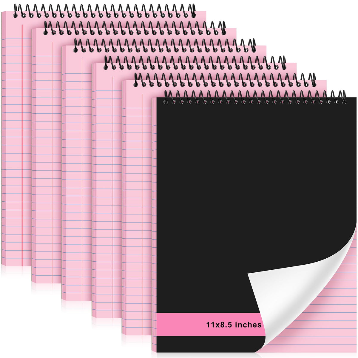Resurhang 6 Pcs Top Spiral Notebooks,8.5 x 11 Inches,No Holes,White
