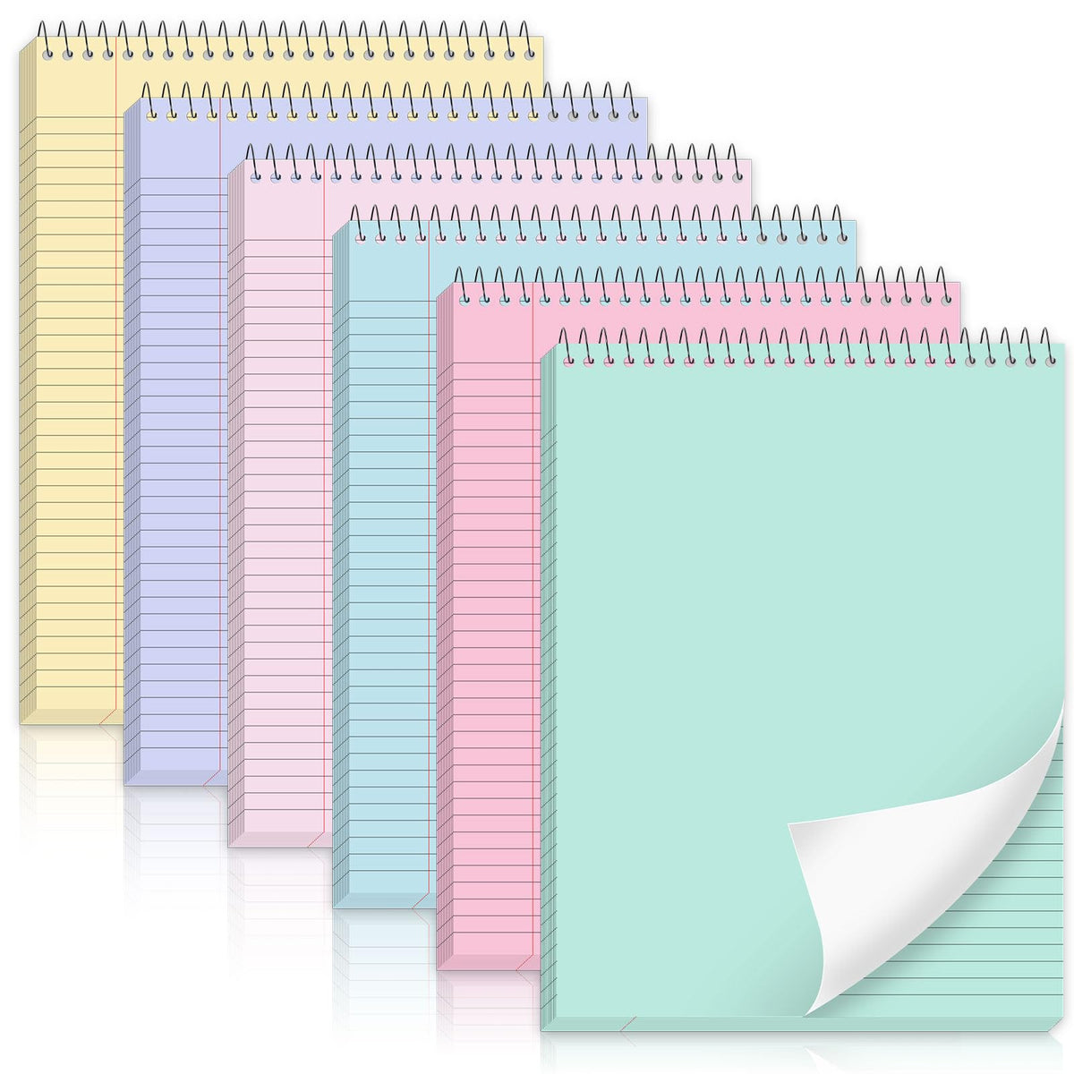 gisgfim 6Pcs Boho Top Spiral Notebooks 8.5x11 College Ruled Steno Pads