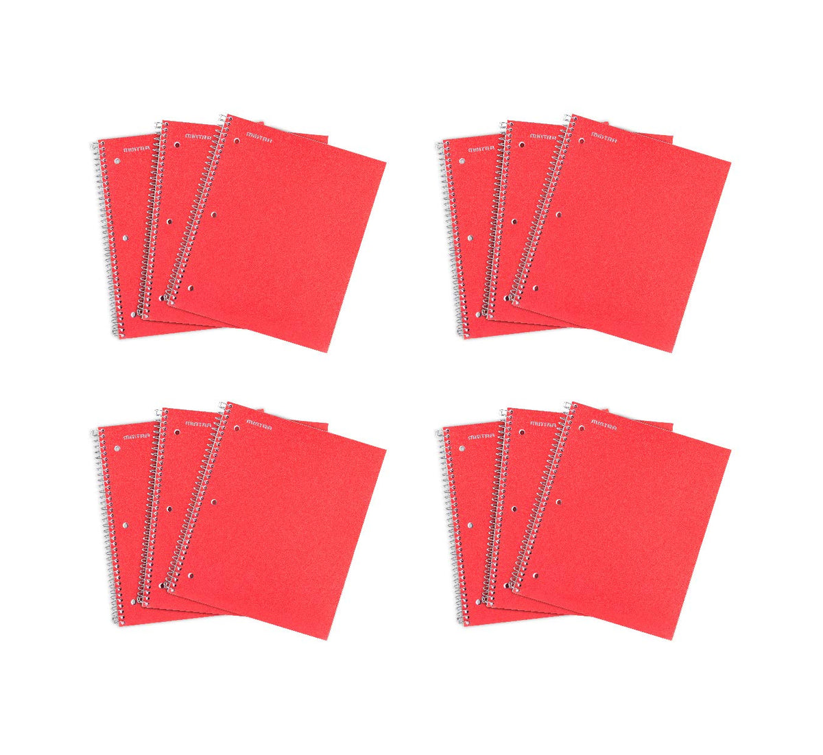 Mintra Office Durable Spiral Notebooks, 1 Subject, (Spring Pink, Sun Yellow, Arctic Ice, College Ruled 3pk)