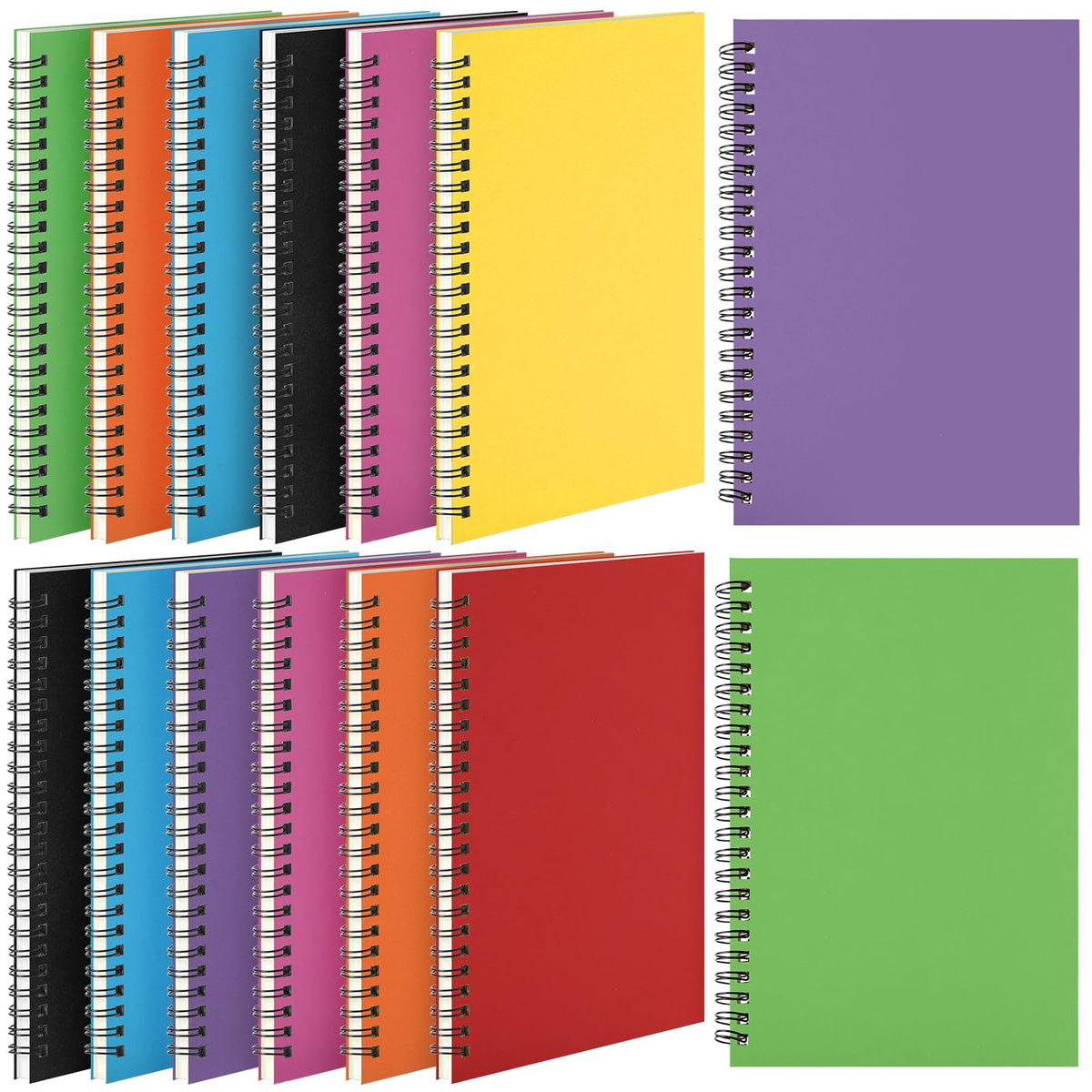 Leelosp 12 Pcs Small Spiral Notebook,Rainbow,5 x 7 Inch