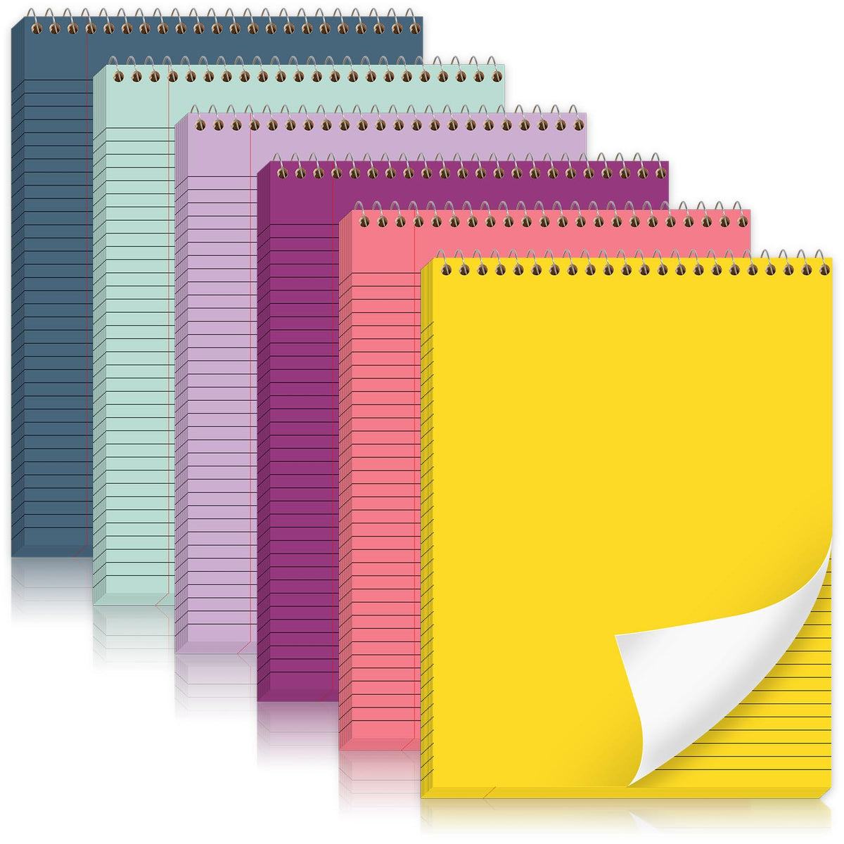 gisgfim 6Pcs Boho Top Spiral Notebooks 8.5x11 College Ruled Steno Pads