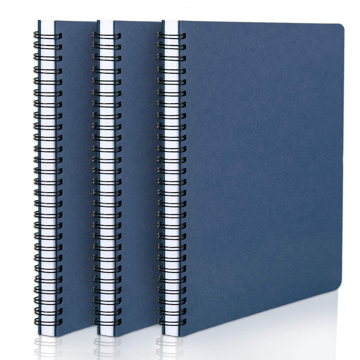 EUSOAR Spiral Ruled Notebook, A5 3packs 5.5"X8.3" 120 Pages Lined Travel Writing Notebooks Journal, Memo Notepad Sketchbook, Office Business Subject Diary Ruled Spiral Book Journal-Coffee Cover