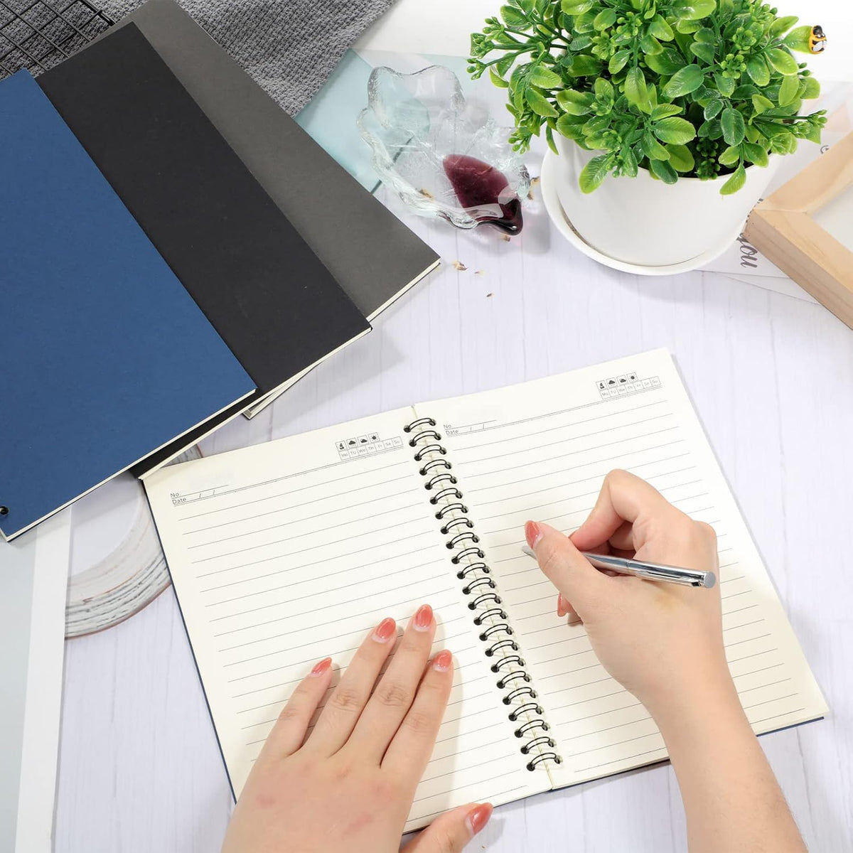 Epakh 18 Pack A5 Spiral Notebooks Ruled, Kraft Hardcover, 5.5 X 8.3 Inch