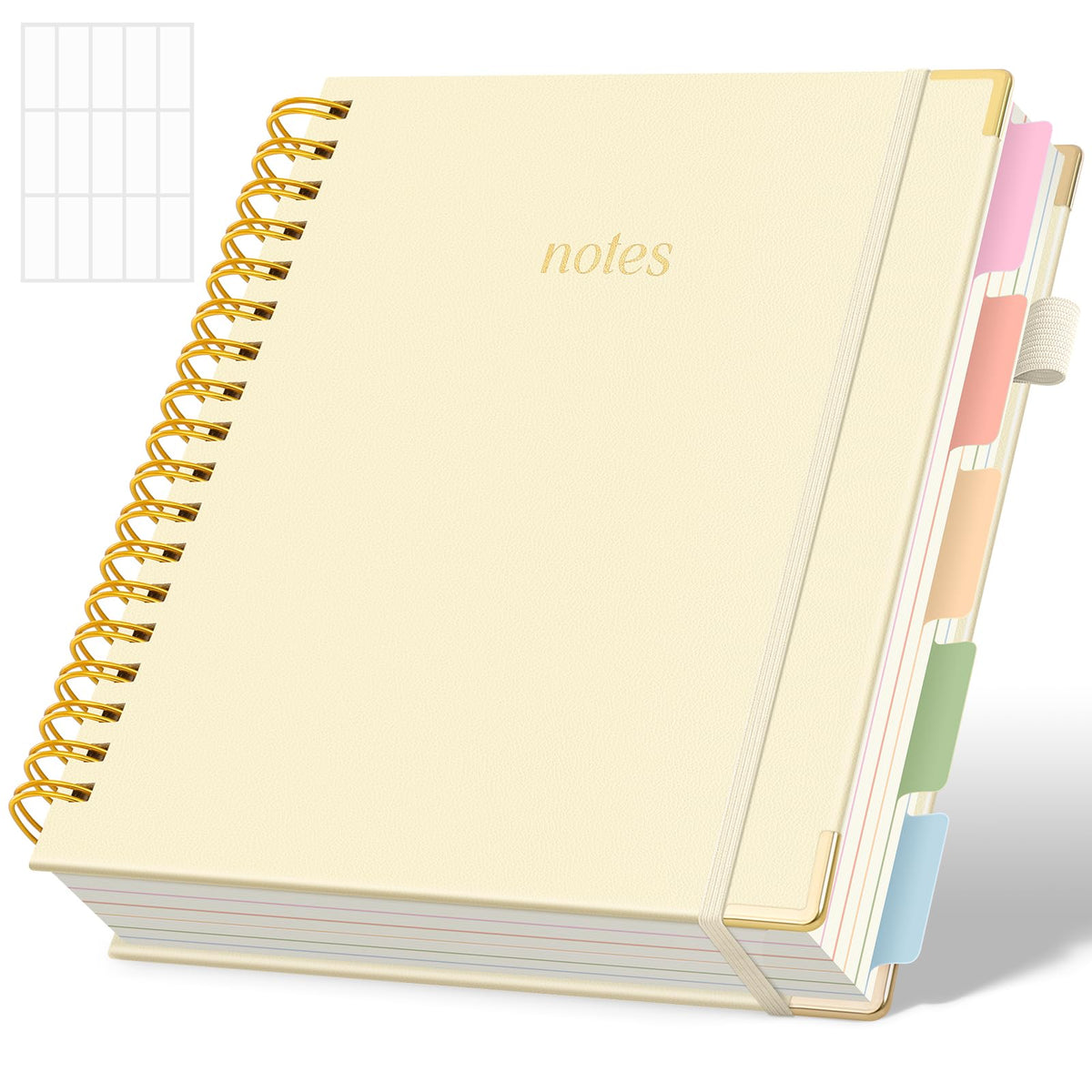SKYDUE 5 Subject Notebook with Dividers and Tabs, Notebooks for Work