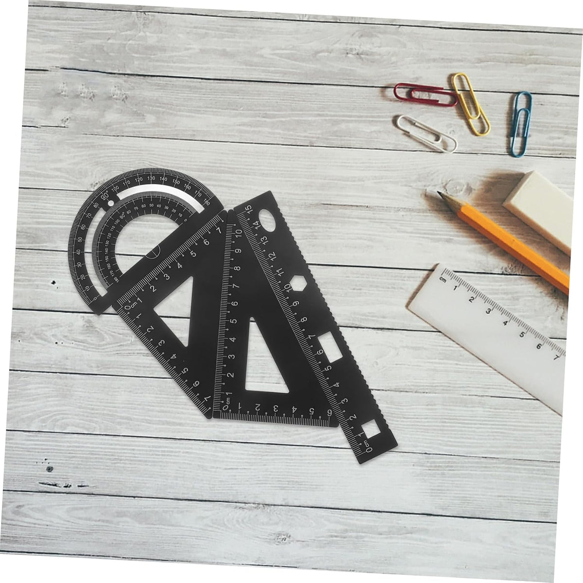 Metal Ruler Set 4 Pieces Aluminum Alloy Geometry Tools