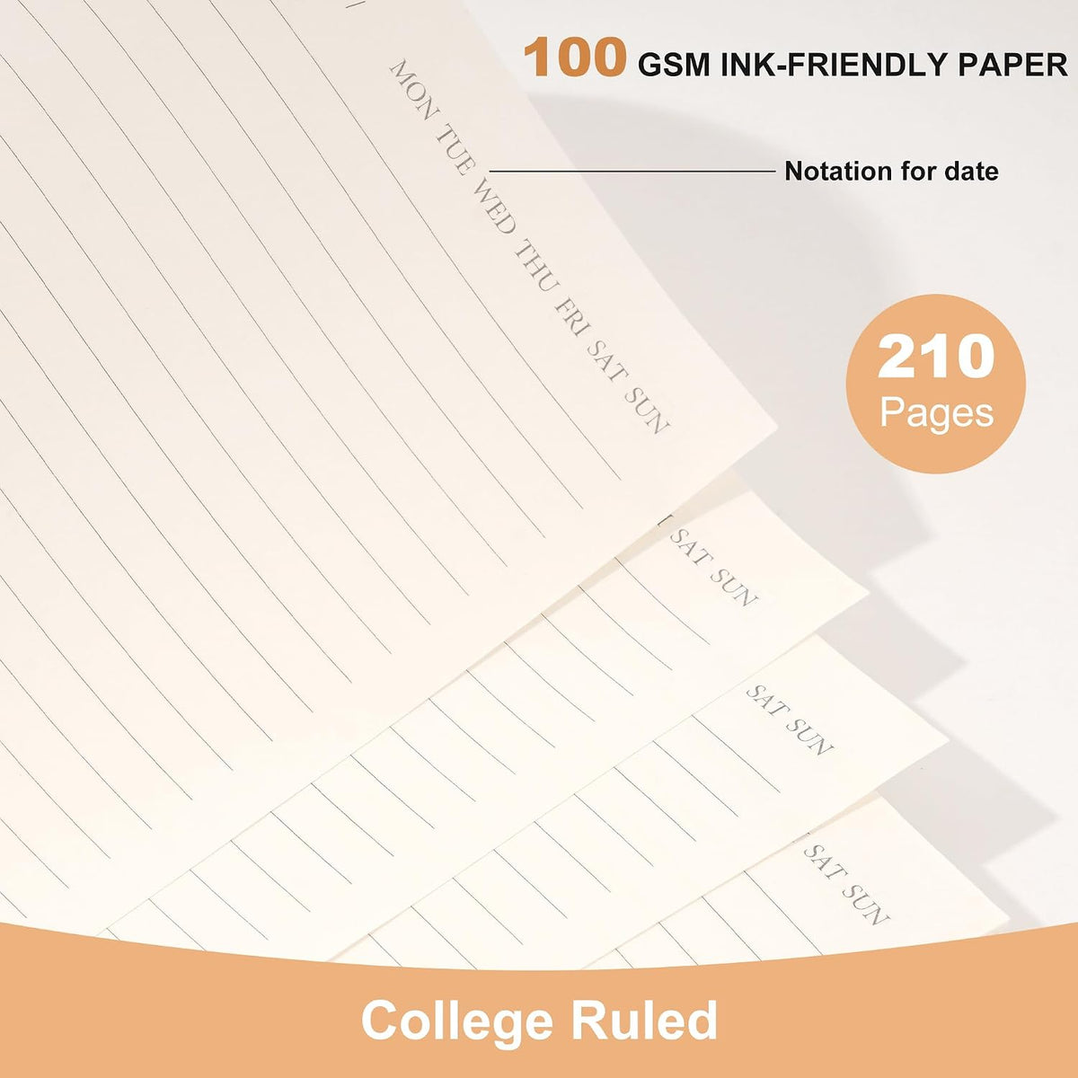 Large Hardcover Spiral Notebook College Ruled 8.5 X 11 with Stickers, Blue