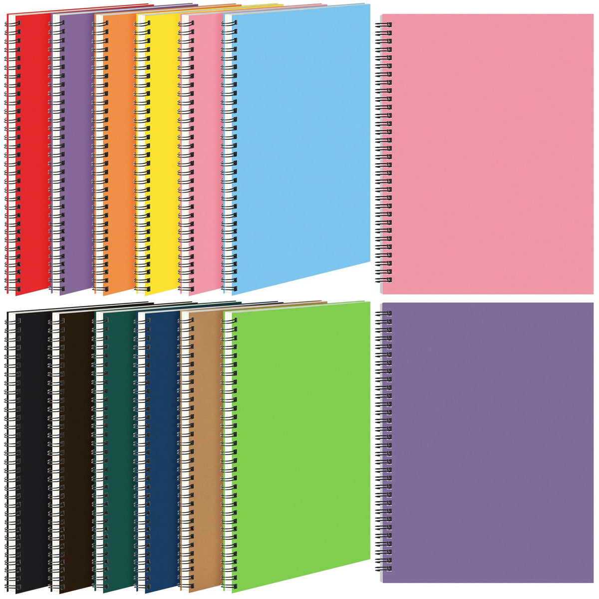 Leelosp 12 Pcs Small Spiral Notebook,Rainbow,5 x 7 Inch