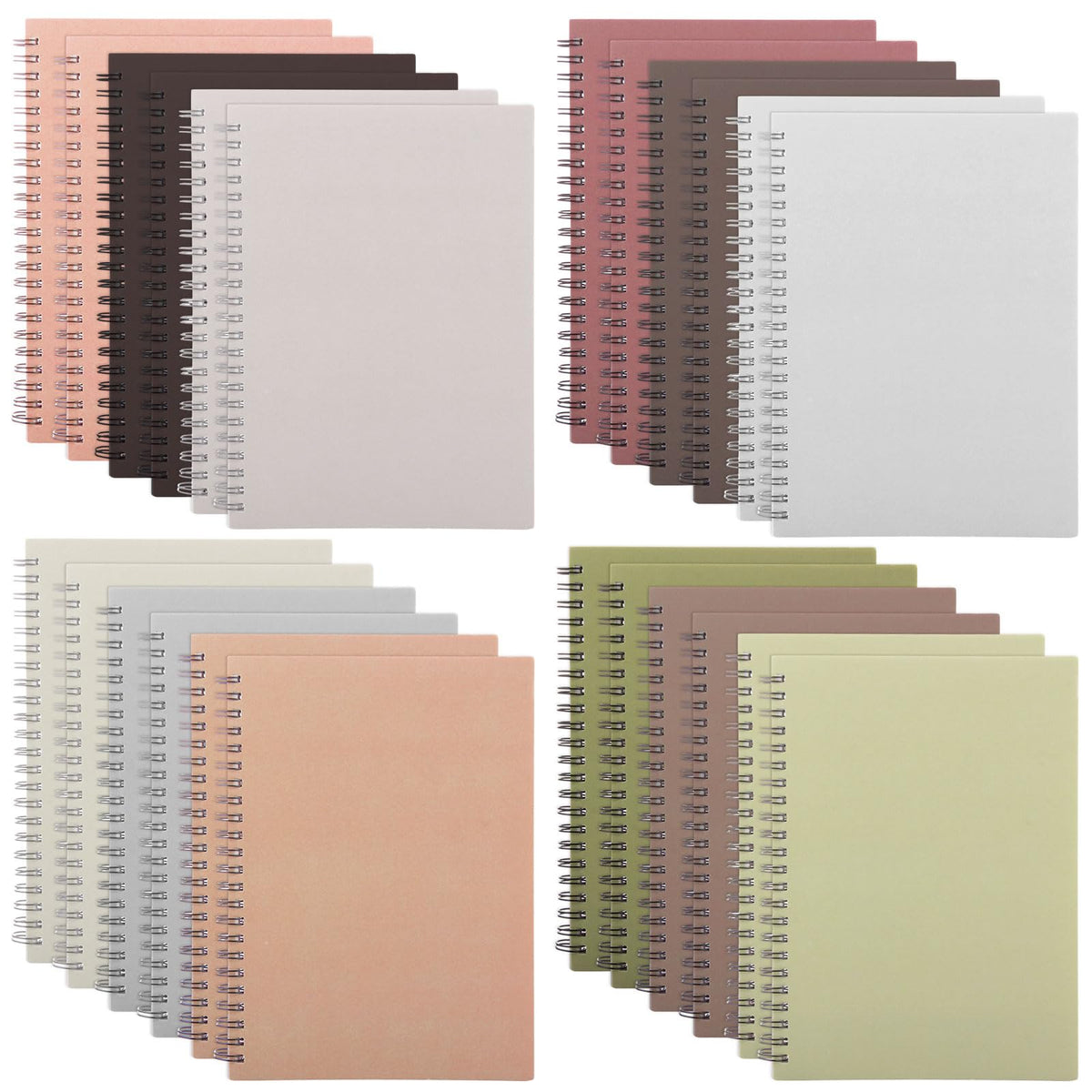 MIVIDE 24 Pack A5 Bulk Spiral Notebooks with Kraft Cover, 8.3 x 5.8 Inch 60 Pages Hardcover Spiral Lined Notebook Journal, Lined Travel Bulk Writing Paper Notebook for School Business Office Supplies