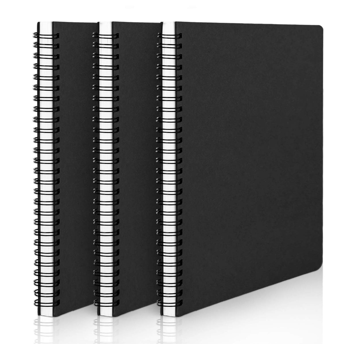 EUSOAR Spiral Ruled Notebook, A5 3packs 5.5"X8.3" 120 Pages Lined Travel Writing Notebooks Journal, Memo Notepad Sketchbook, Office Business Subject Diary Ruled Spiral Book Journal-Coffee Cover