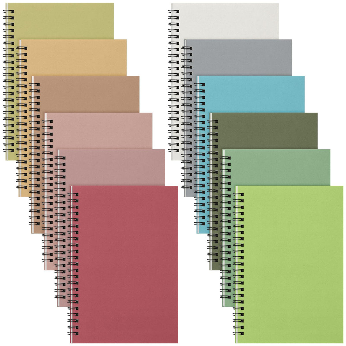 Fuutreo 12 Pcs Spiral Notebook for Work, 8.3 x 5.7 Candy Color, Classic
