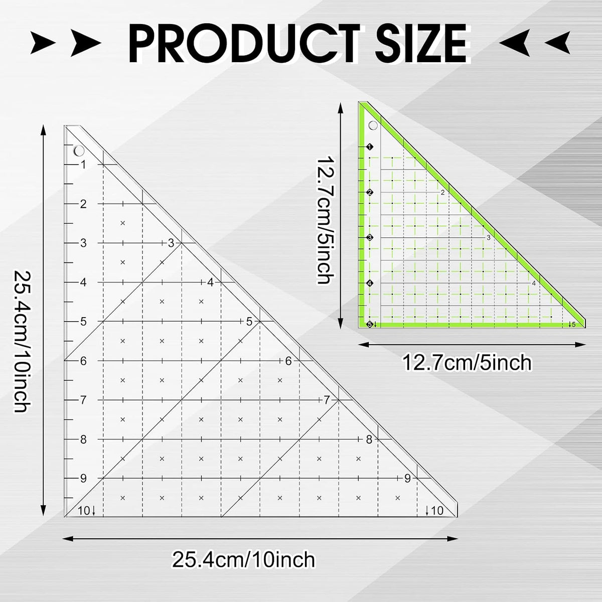 2 Pcs Triangle Quilting Ruler Folded Corner Clipper 45 Degree Quilting
