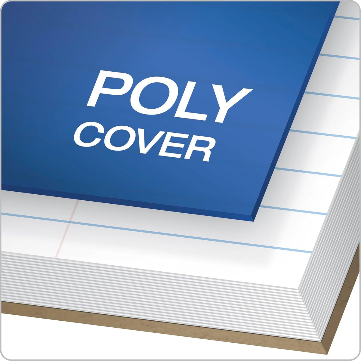 Oxford Spiral Notebooks, 1-Subject, Wide Ruled Paper, Durable Plastic Cover, 100 Sheets, Divider Pocket, 3 per Pack (10389)
