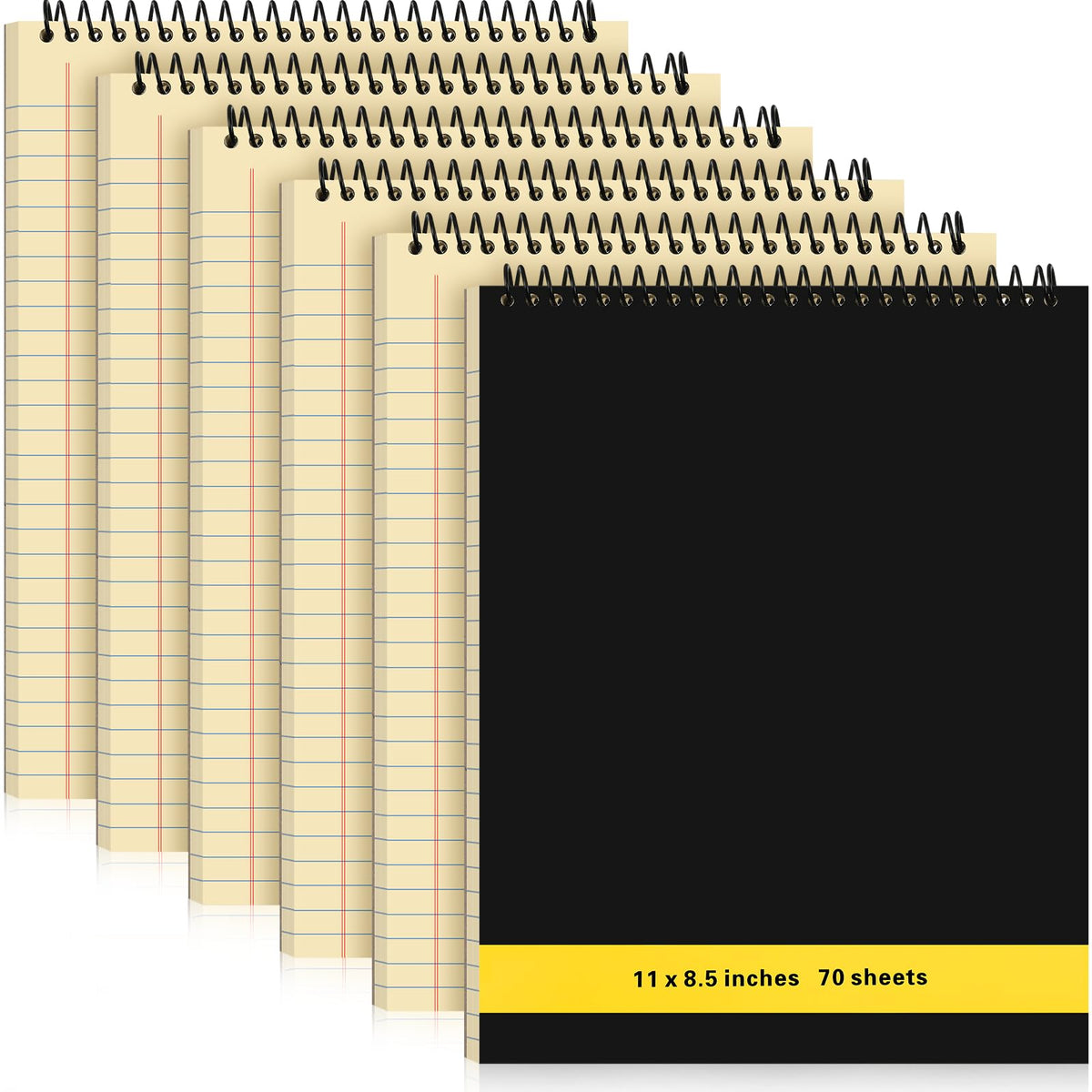 Resurhang 6 Pcs Top Spiral Notebooks,8.5 x 11 Inches,No Holes,White