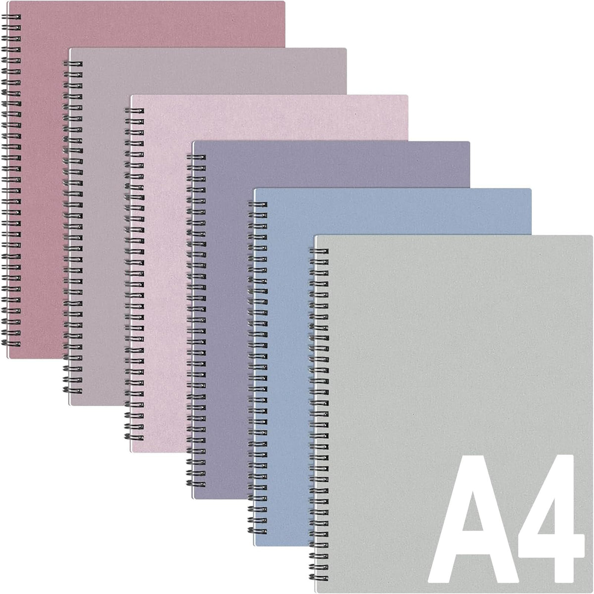 Glenmal 6 Pcs Spiral Notebook, College Ruled 8.5 x 11'', Classic Color