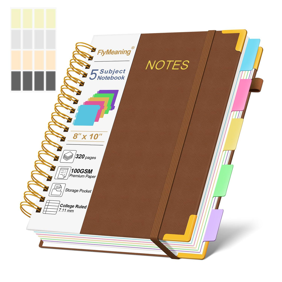 Hardcover Spiral Notebook Journal with Removable Dividers Tabs