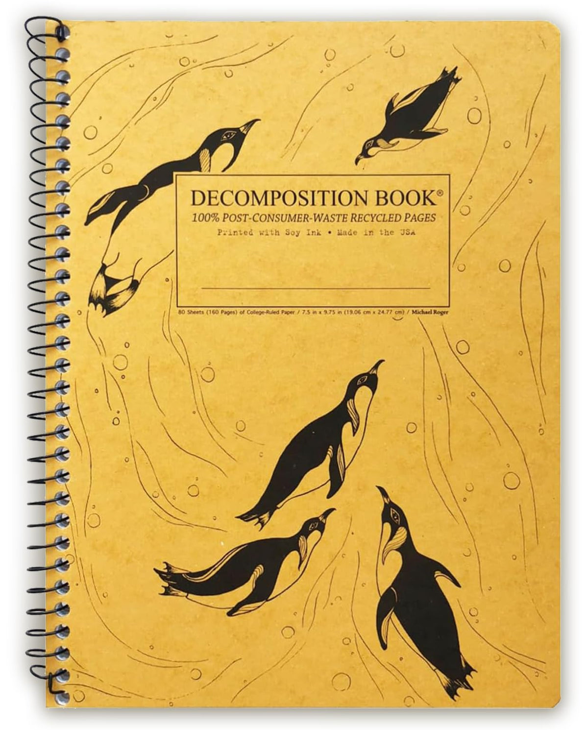 Decomposition Everglades College Ruled Spiral Notebook - 9.75 x 7.5 Journal with 160 Lined Pages - 100% Recycled Paper - Notebooks for School Supplies, Home & Office - Made in USA
