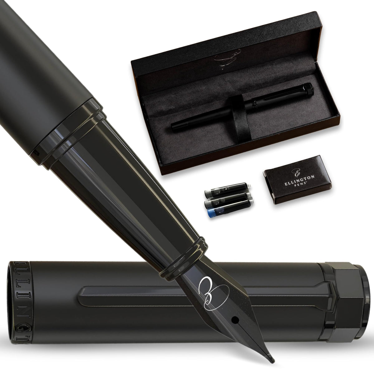 Luxury Fountain Pen Set for Writing, Refillable Ink Converter, Gift Box