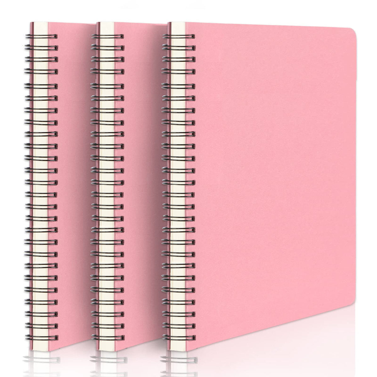 EUSOAR Spiral Ruled Notebook, A5 3packs 5.5"X8.3" 120 Pages Lined Travel Writing Notebooks Journal, Memo Notepad Sketchbook, Office Business Subject Diary Ruled Spiral Book Journal-Coffee Cover