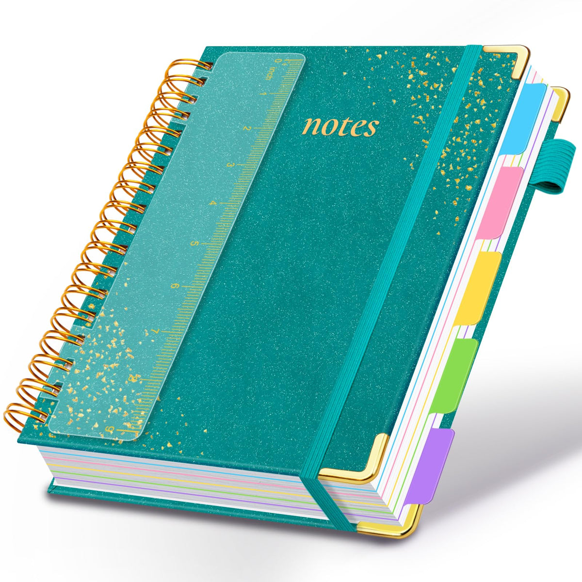 Hardcover Spiral Notebook with Tabs & Dividers, 8"x10" 5 Subject
