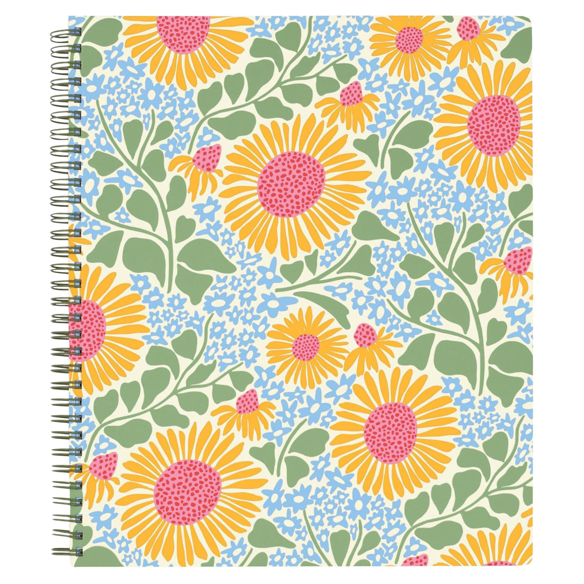 Steel Mill & Co. Cute Floral Large Spiral Notebook, Orange Flower