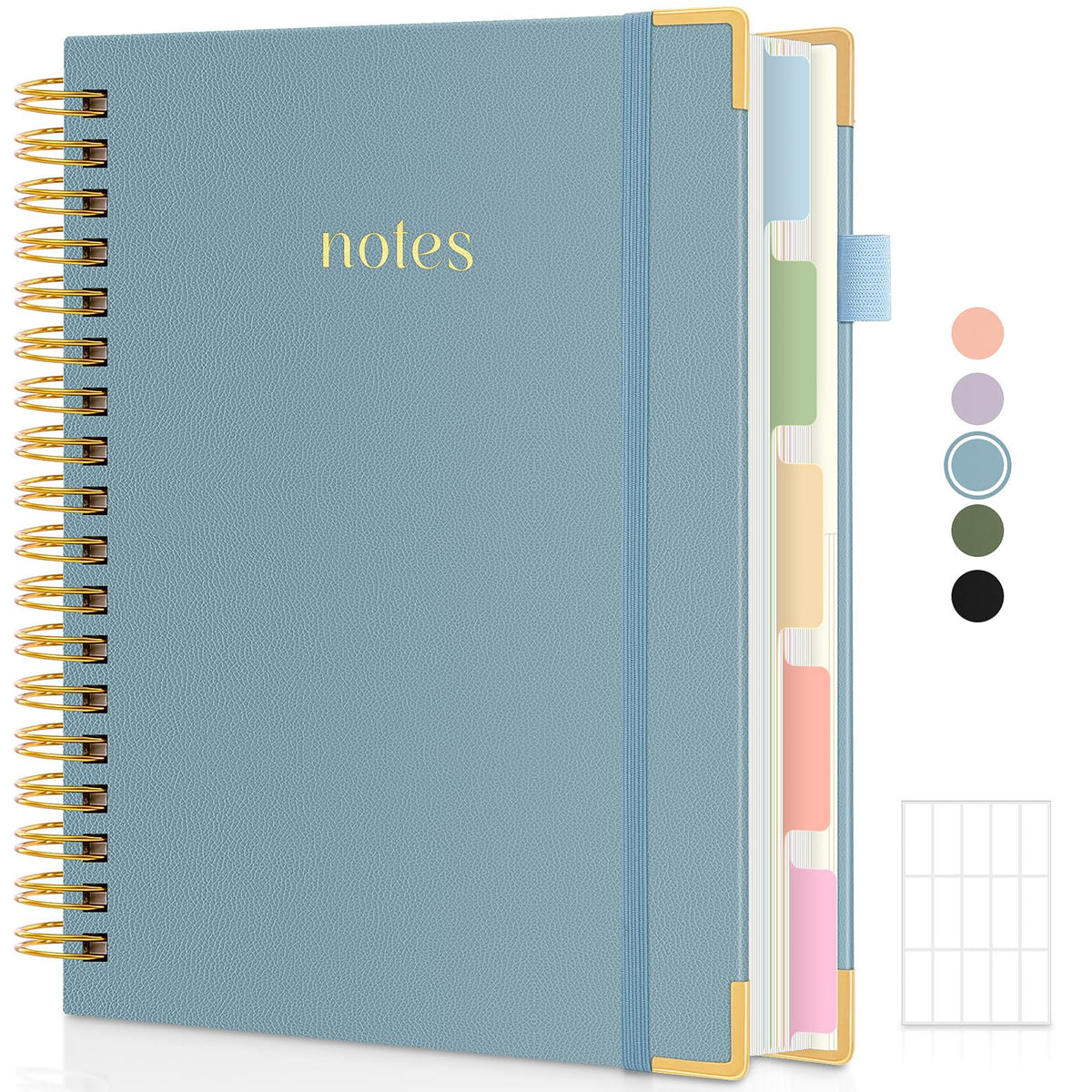 SKYDUE 5 Subject Notebook with Dividers and Tabs, Notebooks for Work