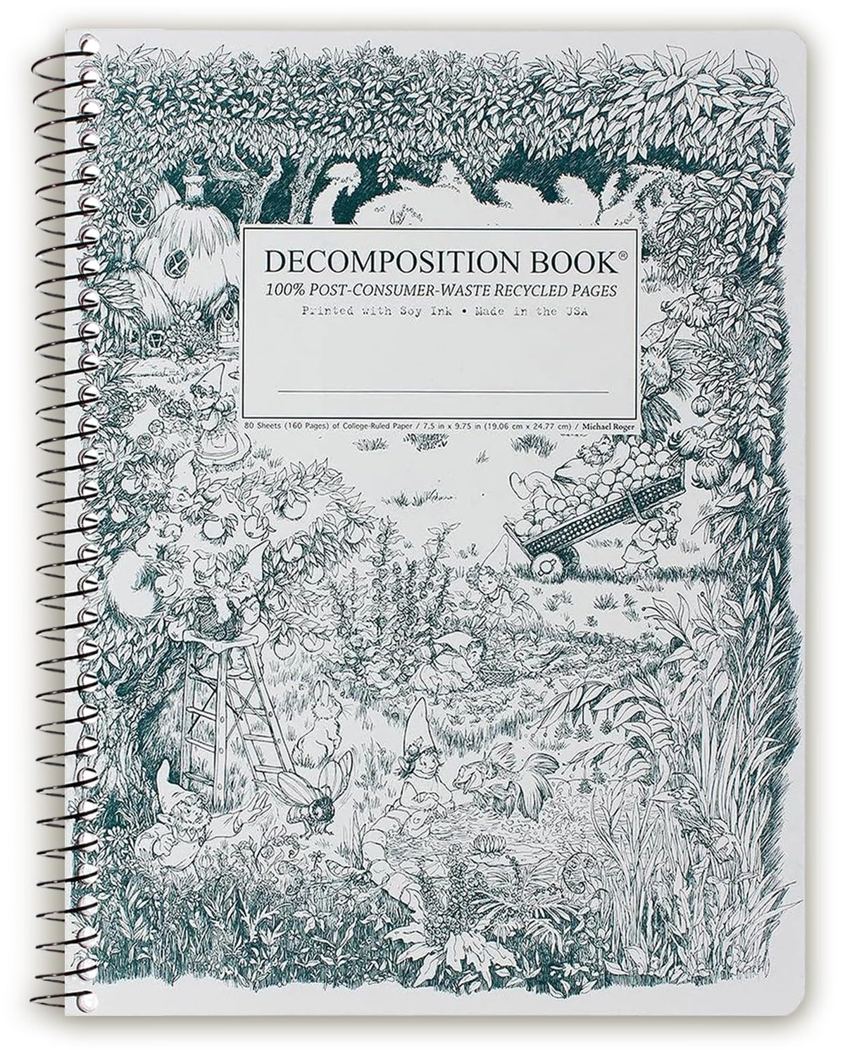 Decomposition Everglades College Ruled Spiral Notebook - 9.75 x 7.5 Journal with 160 Lined Pages - 100% Recycled Paper - Notebooks for School Supplies, Home & Office - Made in USA