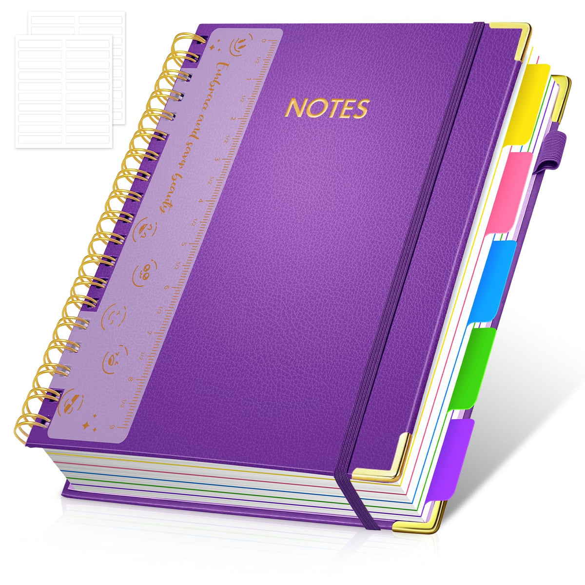 Hardcover Multi Subject Spiral Notebook with Tabs, Large B5 for Work