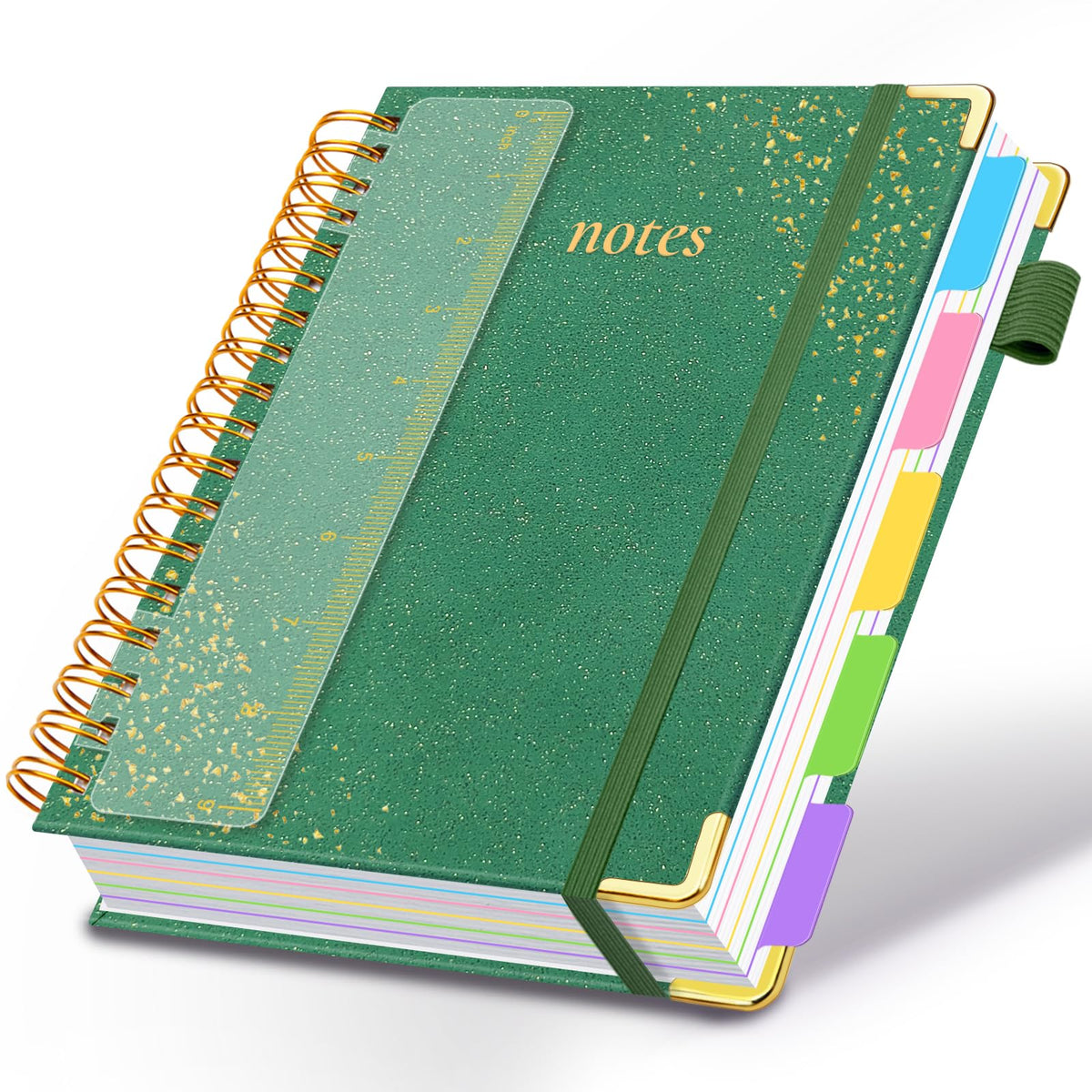 Hardcover Spiral Notebook with Tabs & Dividers, 8"x10" 5 Subject