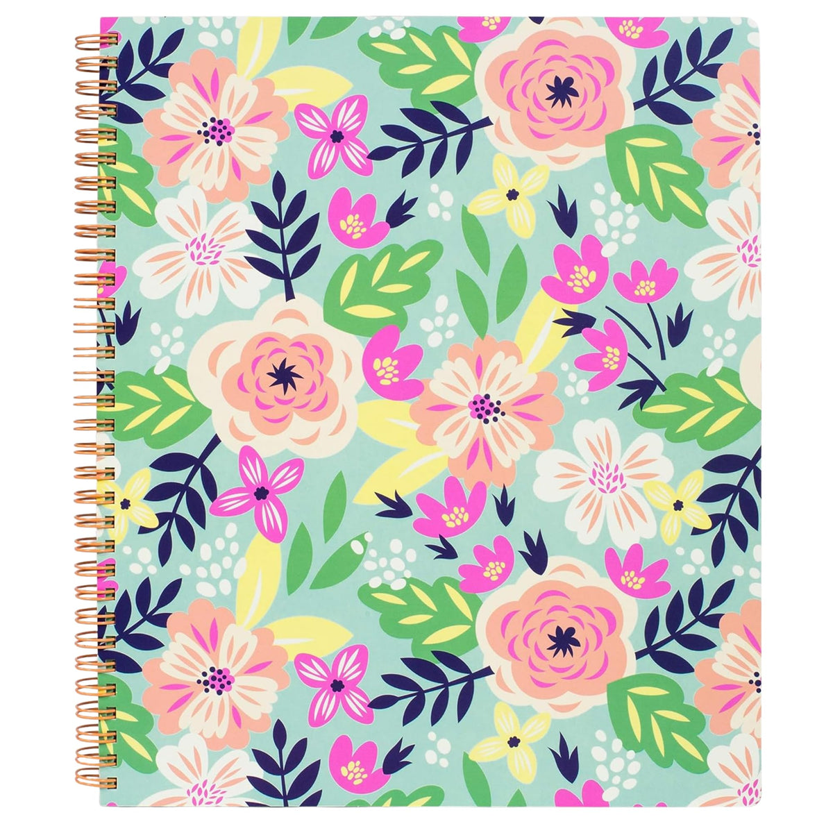 Steel Mill & Co. Cute Floral Large Spiral Notebook, Orange Flower