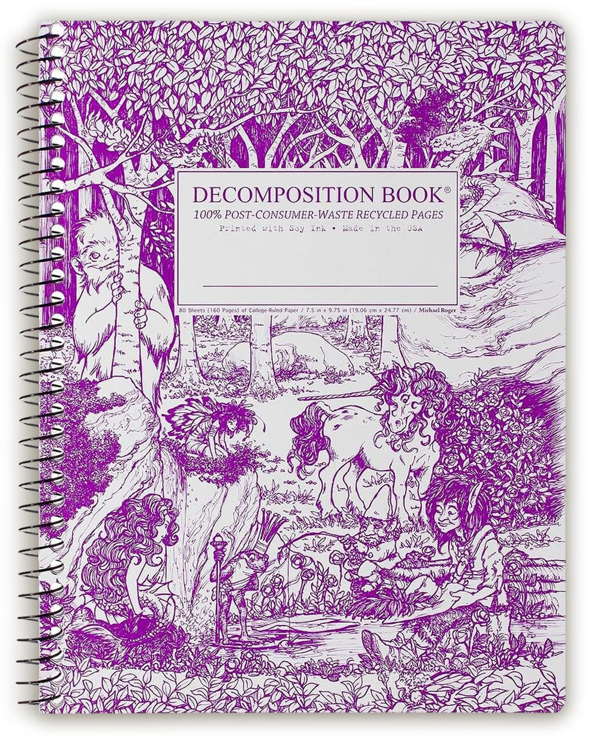 Decomposition Bluebells College Ruled Spiral Notebooks – 9.75 x 7.5 Journal with 160 Lined Pages – Notebooks for School Supplies, Home & Office – 100% Recycled Paper – Made in USA