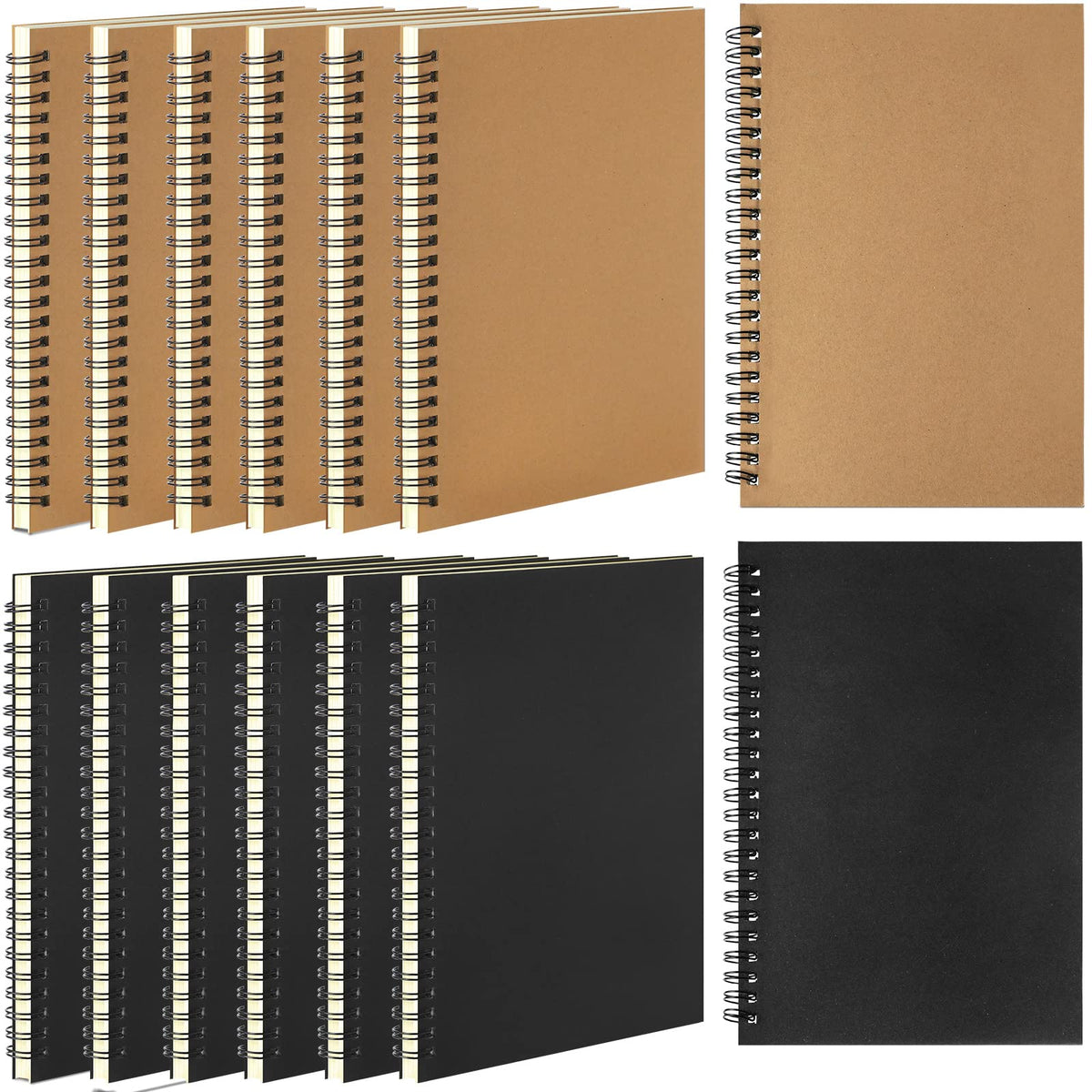 Leelosp 12 Pcs Small Spiral Notebook,Rainbow,5 x 7 Inch