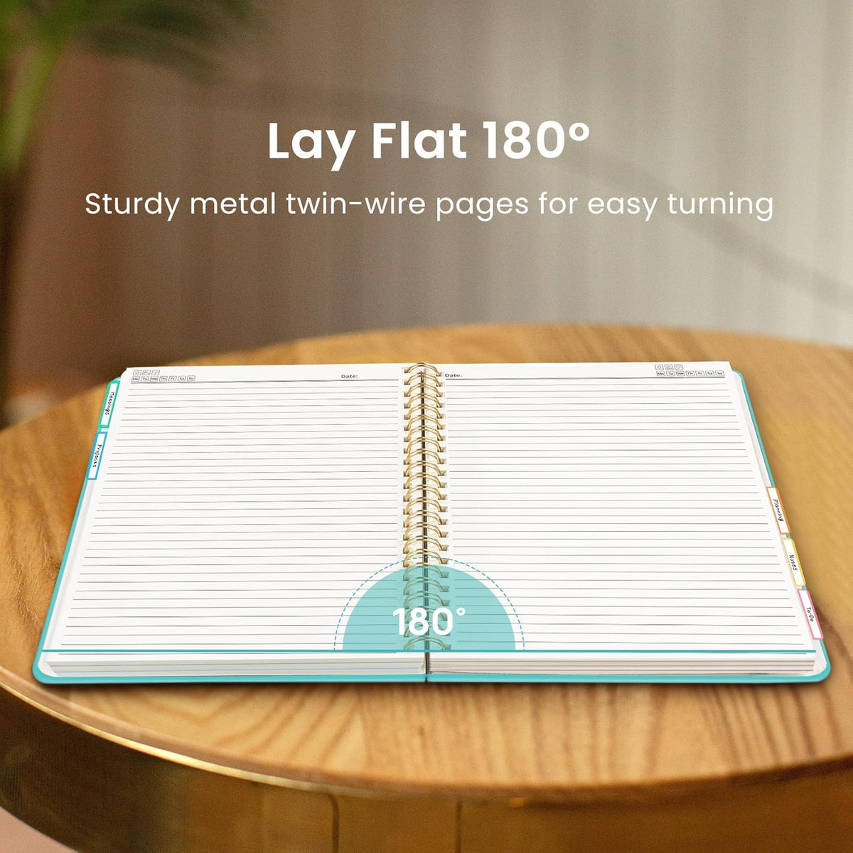 Taja Spiral Notebooks for Work 5 Subject Notebook with Removable Dividers