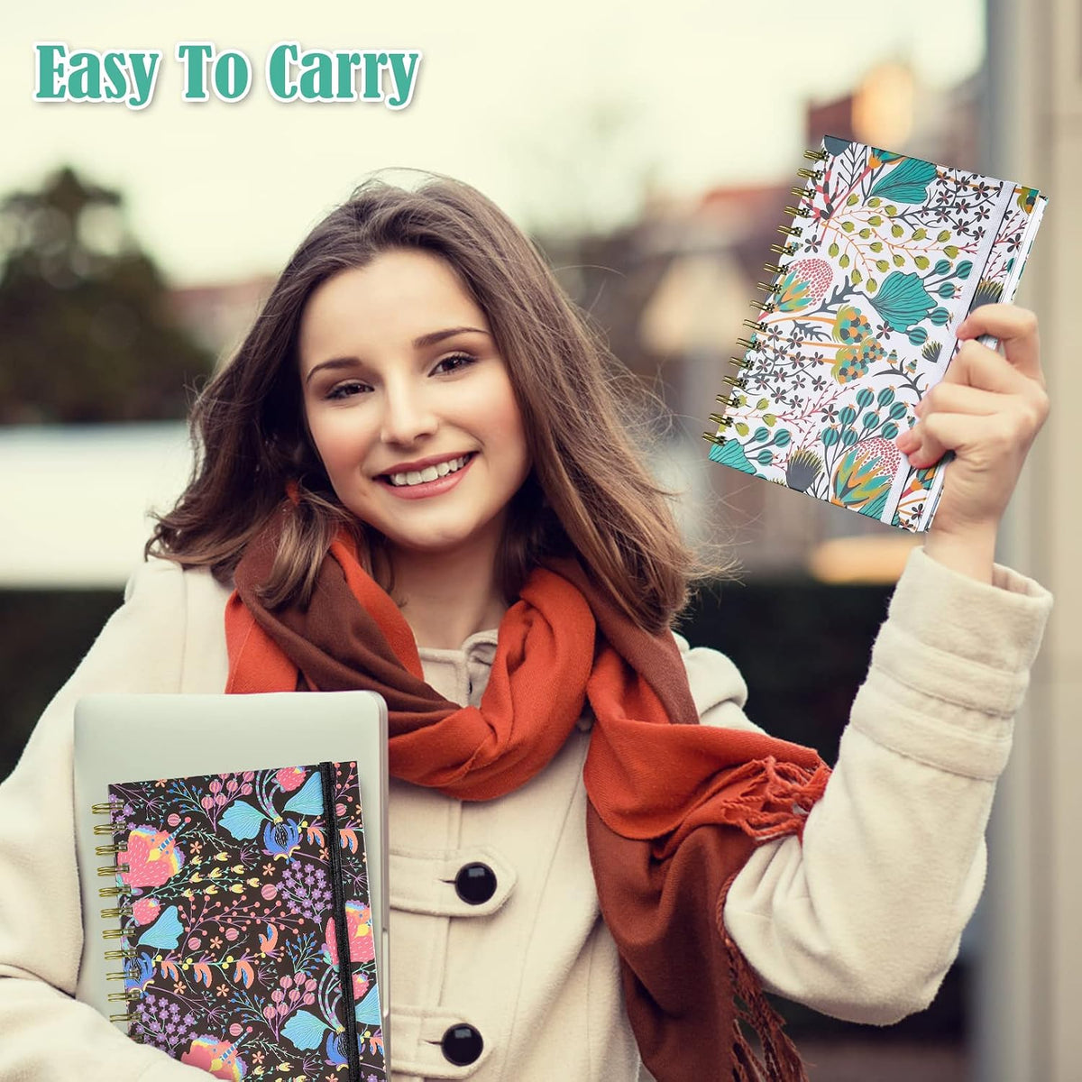 4 Pack Spiral Notebook, A5 Lined Journal for Women, College Ruled 160 Pages