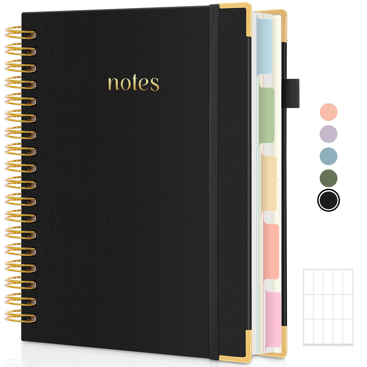 SKYDUE 5 Subject Notebook with Dividers and Tabs, Notebooks for Work