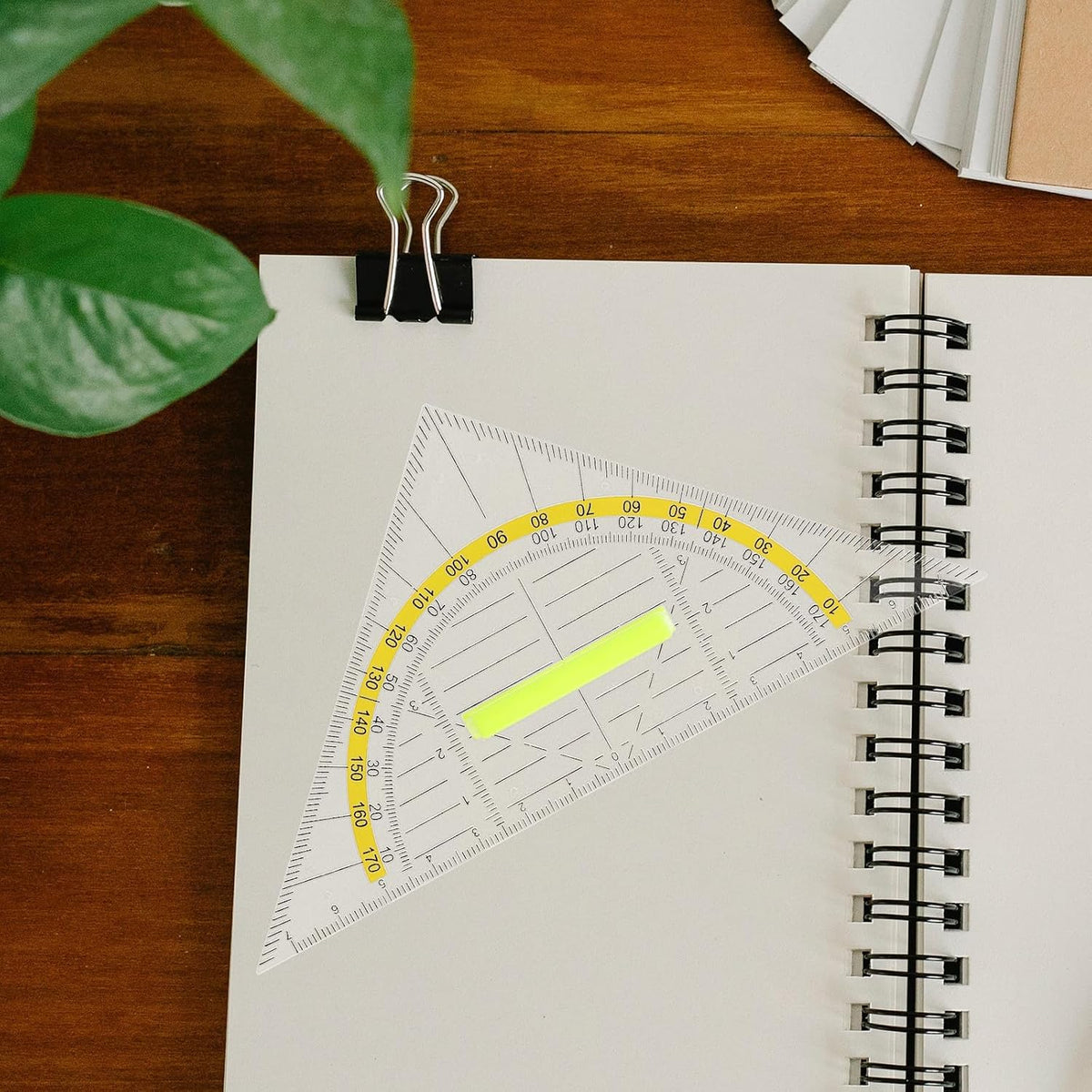 10pcs Triangle Ruler Protractor with Handle for Drafting