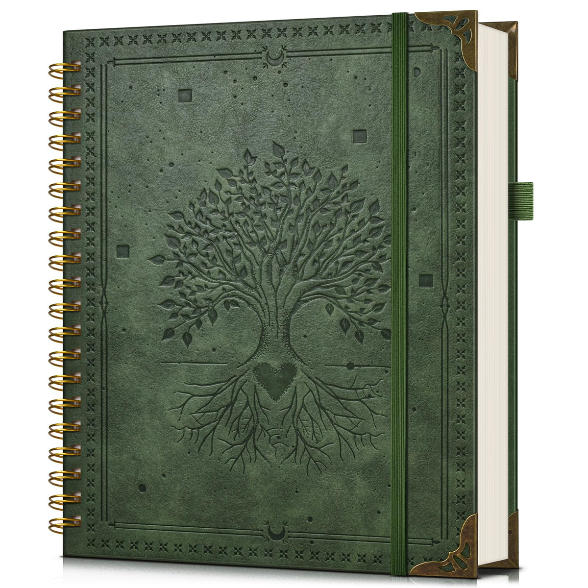dilitego Leather Spiral Notebook Journal 8.5 x 11, Large A4 Hardcover Spiral Notebooks College Ruled, 100 GSM Thick Journals for Writing, 200 Pages Lined Vintage Journal for Women Men, Brown
