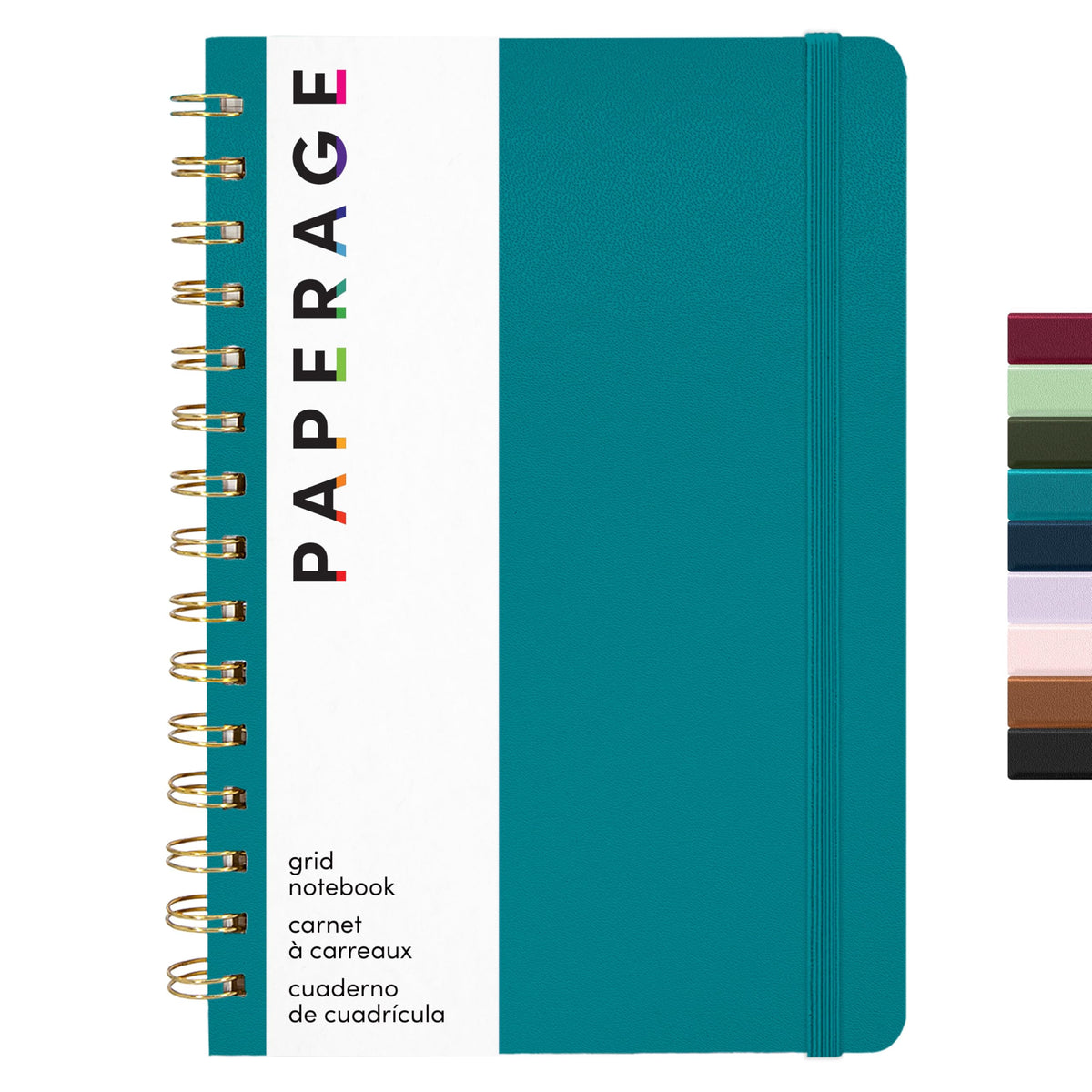 PAPERAGE Lined Spiral Journal Notebook, (Burgundy, Navy, Olive Green), 3 Pack, 160 Pages, Medium 5.5 inches x 8 inches - 100 GSM Thick Paper, Hardcover, Double-Wire Spiral Journal & Notebook