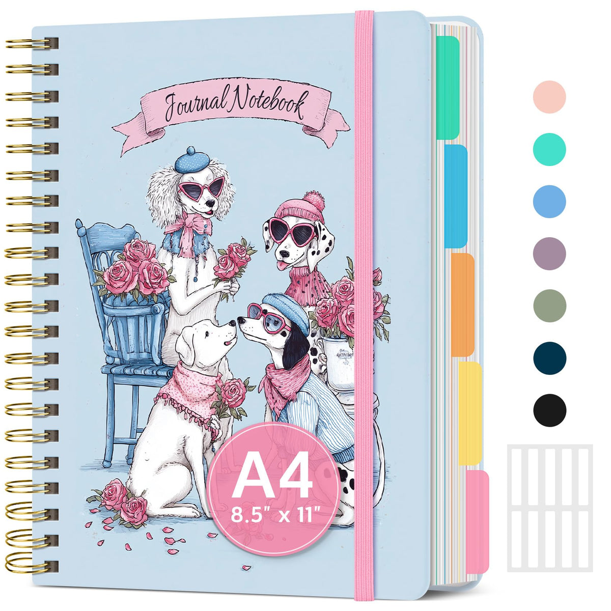 Taja Spiral Notebooks for Work 5 Subject Notebook with Removable Dividers